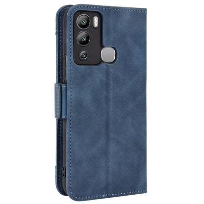For Infinix Hot 12i 4G Multiple Card Slots PU Leather Cover Double Magnetic Clasp Full-protection Phone Stand Wallet Case