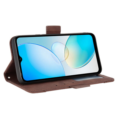 For Infinix Hot 12i 4G Multiple Card Slots PU Leather Cover Double Magnetic Clasp Full-protection Phone Stand Wallet Case