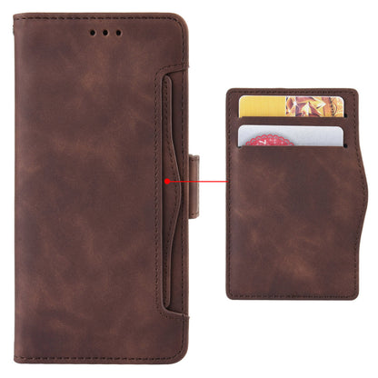 For Infinix Hot 12i 4G Multiple Card Slots PU Leather Cover Double Magnetic Clasp Full-protection Phone Stand Wallet Case