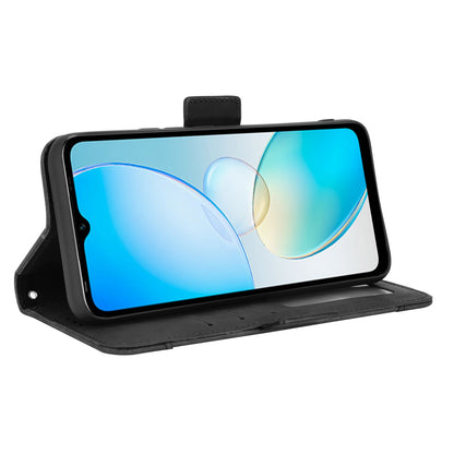 For Infinix Hot 12i 4G Multiple Card Slots PU Leather Cover Double Magnetic Clasp Full-protection Phone Stand Wallet Case