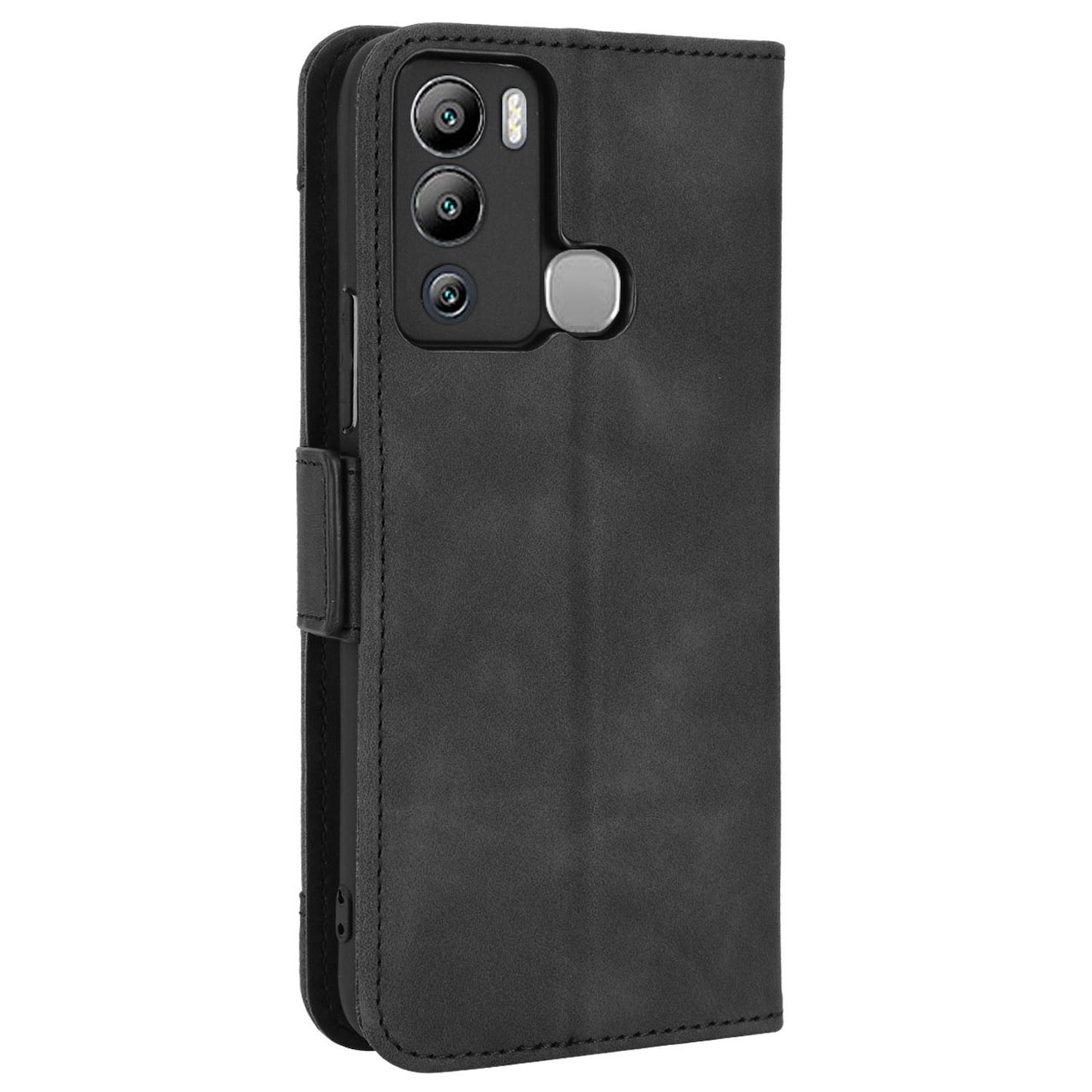 For Infinix Hot 12i 4G Multiple Card Slots PU Leather Cover Double Magnetic Clasp Full-protection Phone Stand Wallet Case
