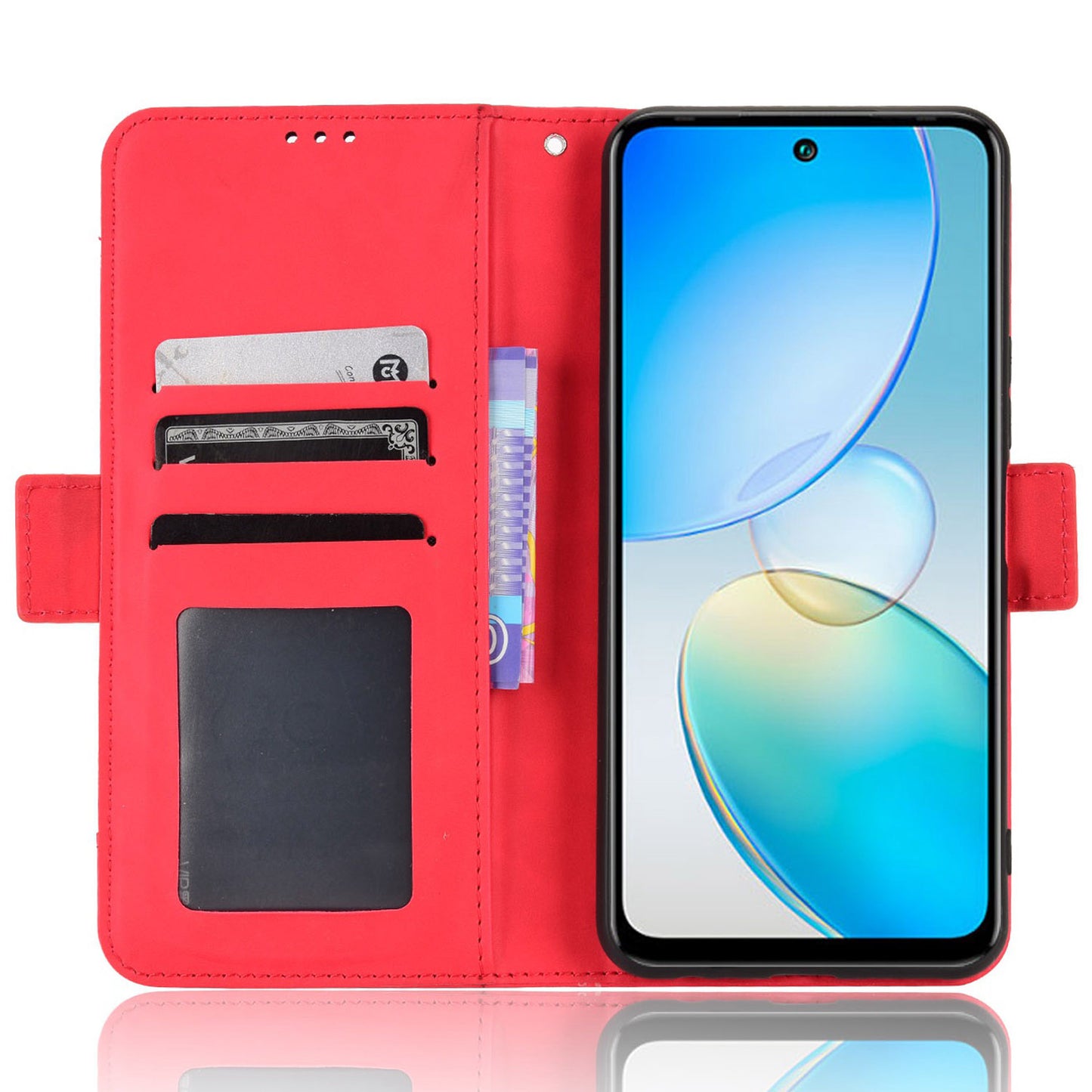For Infinix Hot 12 4G Multiple Card Slots PU Leather Phone Cover Double Magnetic Clasp Drop-proof Stand Wallet Case