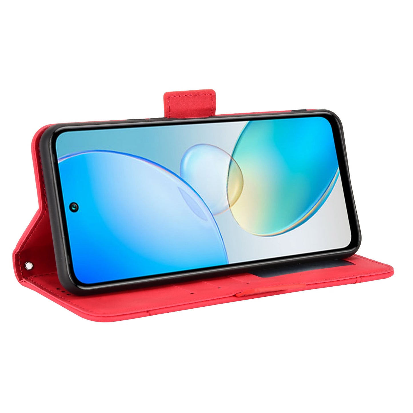 For Infinix Hot 12 4G Multiple Card Slots PU Leather Phone Cover Double Magnetic Clasp Drop-proof Stand Wallet Case