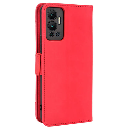 For Infinix Hot 12 4G Multiple Card Slots PU Leather Phone Cover Double Magnetic Clasp Drop-proof Stand Wallet Case