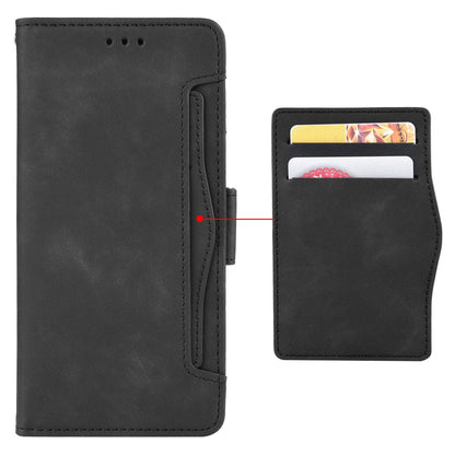 For Infinix Hot 12 4G Multiple Card Slots PU Leather Phone Cover Double Magnetic Clasp Drop-proof Stand Wallet Case