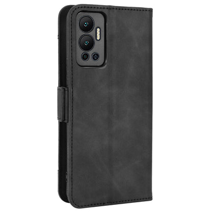 For Infinix Hot 12 4G Multiple Card Slots PU Leather Phone Cover Double Magnetic Clasp Drop-proof Stand Wallet Case