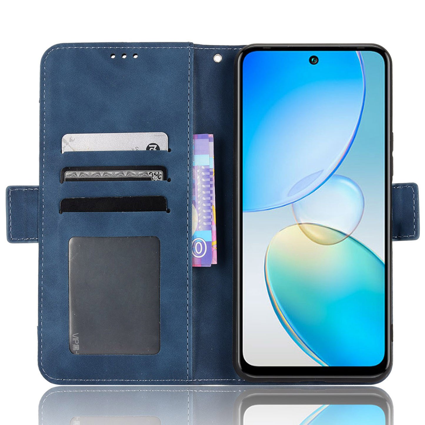 For Infinix Hot 12 4G Multiple Card Slots PU Leather Phone Cover Double Magnetic Clasp Drop-proof Stand Wallet Case