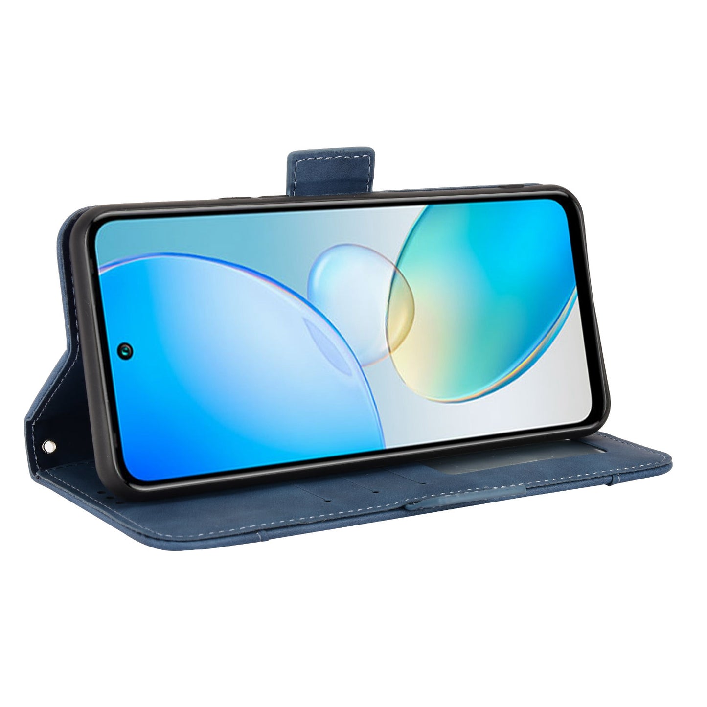 For Infinix Hot 12 4G Multiple Card Slots PU Leather Phone Cover Double Magnetic Clasp Drop-proof Stand Wallet Case