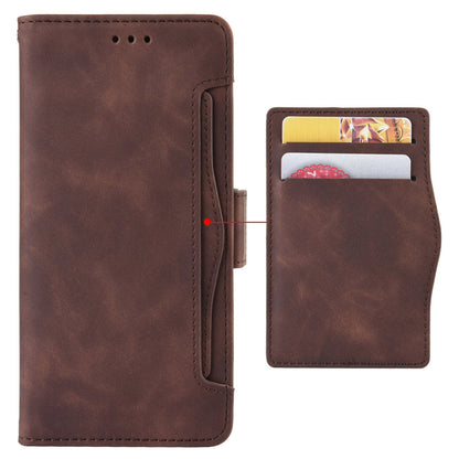 For Infinix Hot 12 4G Multiple Card Slots PU Leather Phone Cover Double Magnetic Clasp Drop-proof Stand Wallet Case