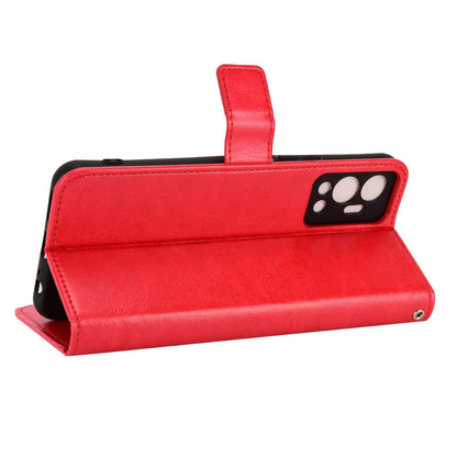 For Infinix Hot 12 4G Phone Stand Wallet Protective Case Crazy Horse Texture Magnetic Clasp PU Leather Cover