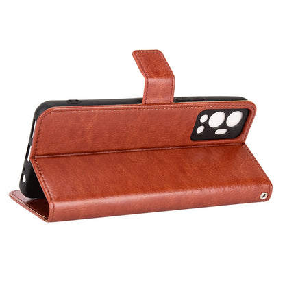 For Infinix Hot 12 4G Phone Stand Wallet Protective Case Crazy Horse Texture Magnetic Clasp PU Leather Cover