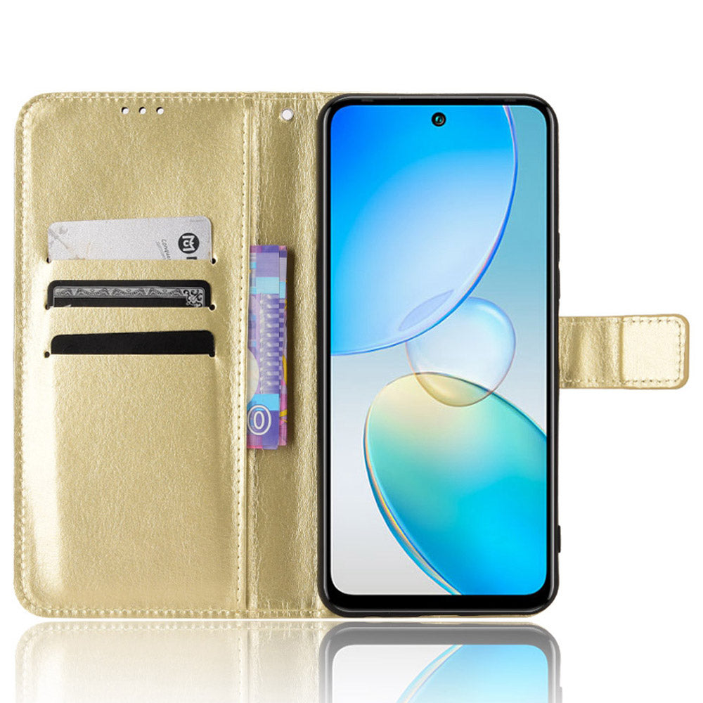 For Infinix Hot 12 4G Phone Stand Wallet Protective Case Crazy Horse Texture Magnetic Clasp PU Leather Cover