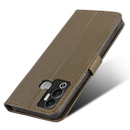 For Infinix Hot 12 Play 4G Diamond Texture PU Leather Drop-proof Cover Magnetic Clasp Phone Stand Wallet Case