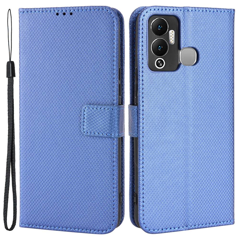 For Infinix Hot 12 Play 4G Diamond Texture PU Leather Drop-proof Cover Magnetic Clasp Phone Stand Wallet Case