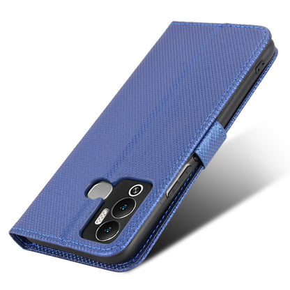 For Infinix Hot 12 Play 4G Diamond Texture PU Leather Drop-proof Cover Magnetic Clasp Phone Stand Wallet Case