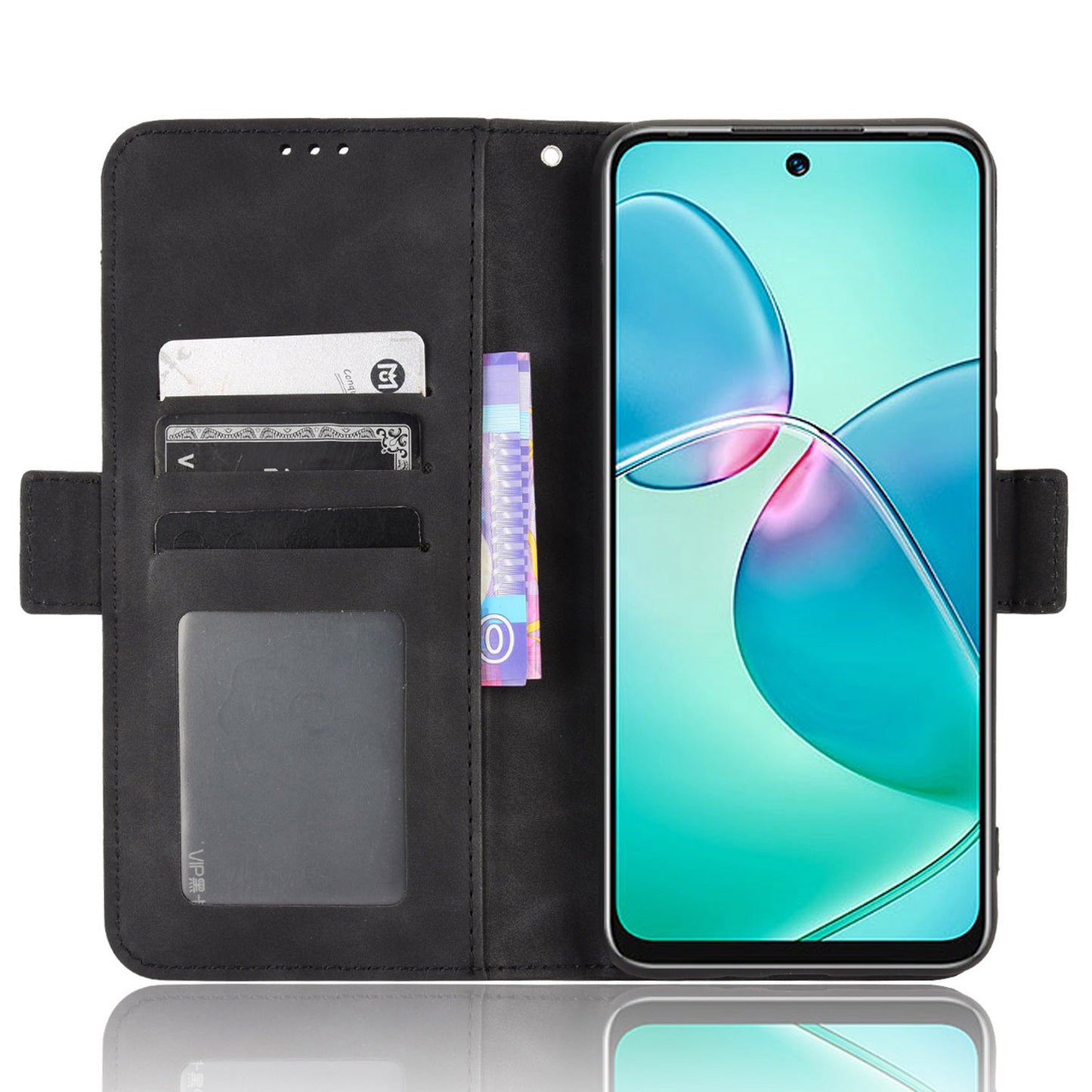 For Infinix Hot 12 Play 4G Anti-scratch Phone Flip Case with Multiple Card Slots PU Leather Phone Cover Double Magnetic Clasp Stand Wallet Case