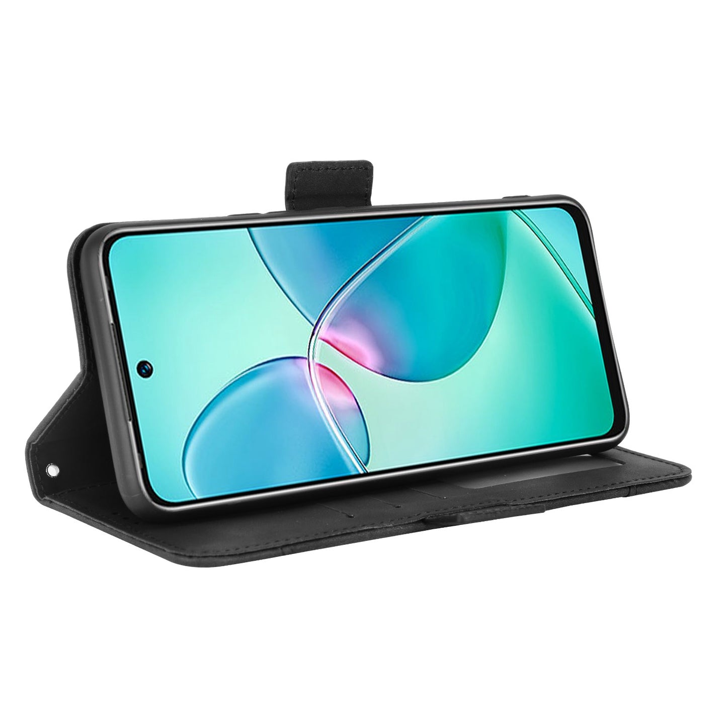For Infinix Hot 12 Play 4G Anti-scratch Phone Flip Case with Multiple Card Slots PU Leather Phone Cover Double Magnetic Clasp Stand Wallet Case