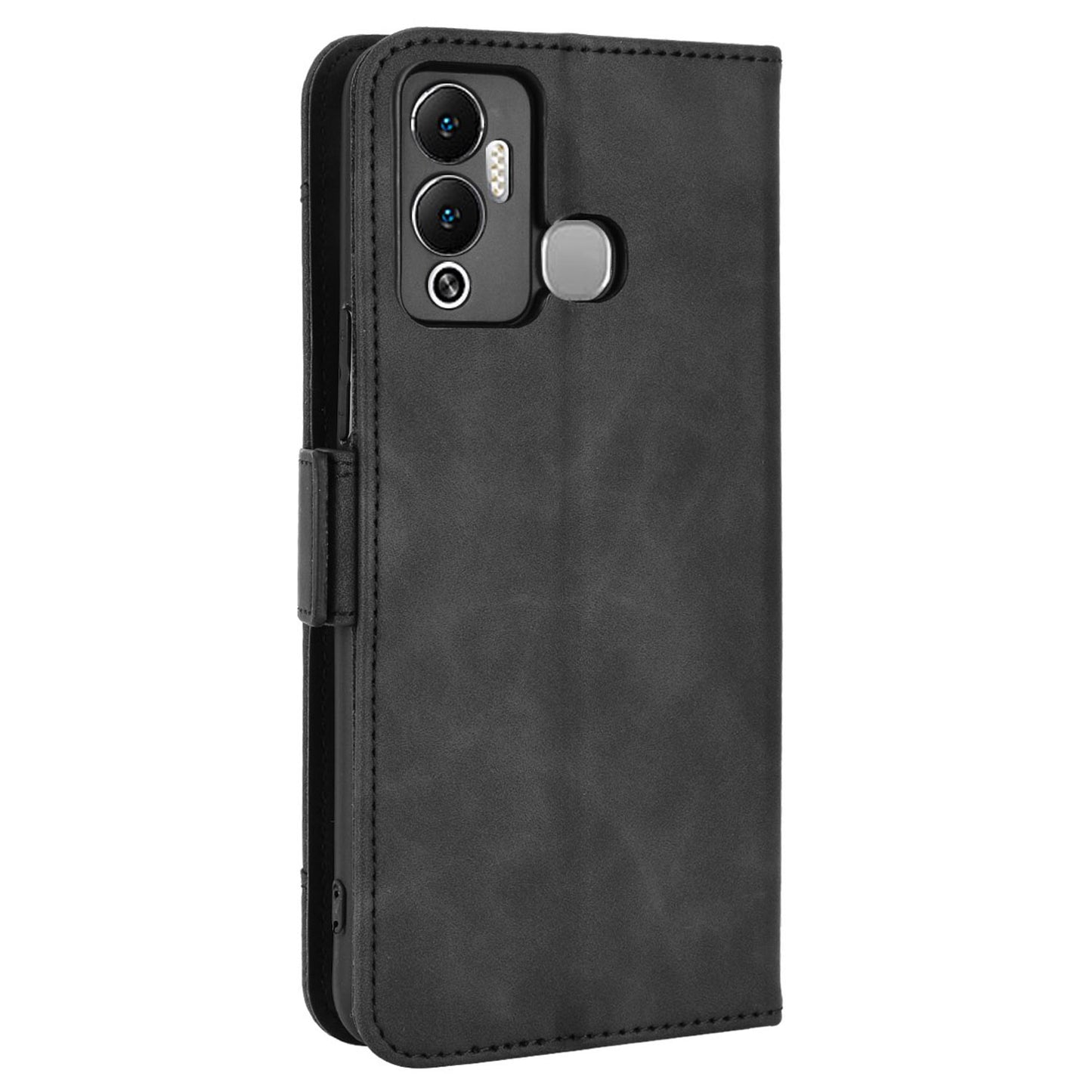 For Infinix Hot 12 Play 4G Anti-scratch Phone Flip Case with Multiple Card Slots PU Leather Phone Cover Double Magnetic Clasp Stand Wallet Case