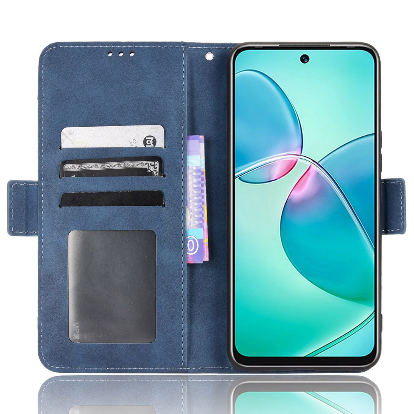 For Infinix Hot 12 Play 4G Anti-scratch Phone Flip Case with Multiple Card Slots PU Leather Phone Cover Double Magnetic Clasp Stand Wallet Case
