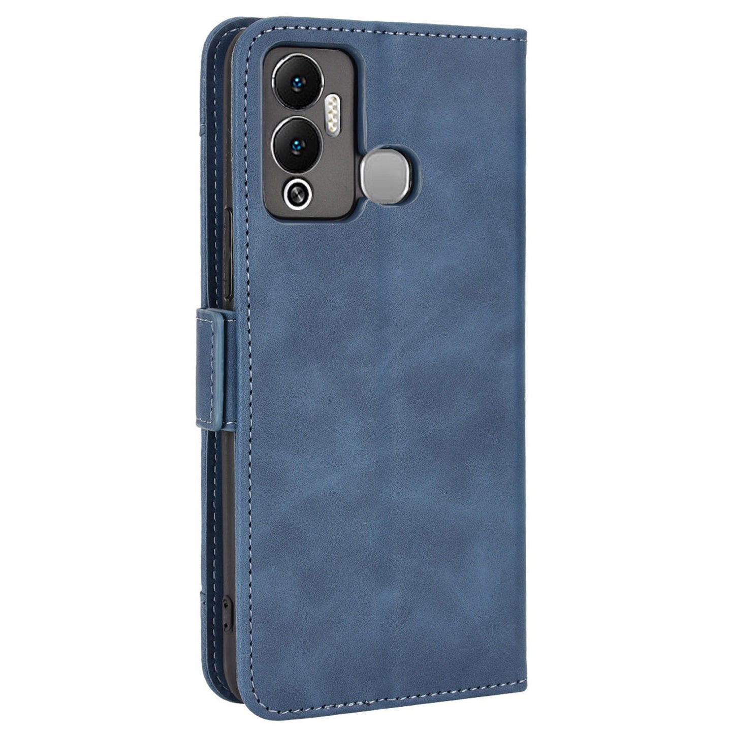 For Infinix Hot 12 Play 4G Anti-scratch Phone Flip Case with Multiple Card Slots PU Leather Phone Cover Double Magnetic Clasp Stand Wallet Case