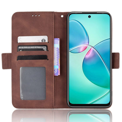 For Infinix Hot 12 Play 4G Anti-scratch Phone Flip Case with Multiple Card Slots PU Leather Phone Cover Double Magnetic Clasp Stand Wallet Case