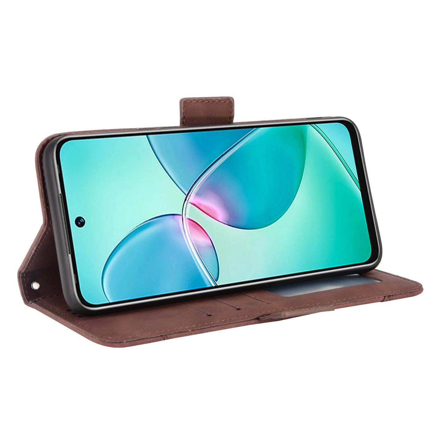 For Infinix Hot 12 Play 4G Anti-scratch Phone Flip Case with Multiple Card Slots PU Leather Phone Cover Double Magnetic Clasp Stand Wallet Case