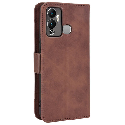 For Infinix Hot 12 Play 4G Anti-scratch Phone Flip Case with Multiple Card Slots PU Leather Phone Cover Double Magnetic Clasp Stand Wallet Case