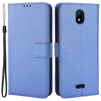 For Nokia C100 4G Diamond Texture Stand Wallet Phone Case PU Leather + TPU Full Protection Cover