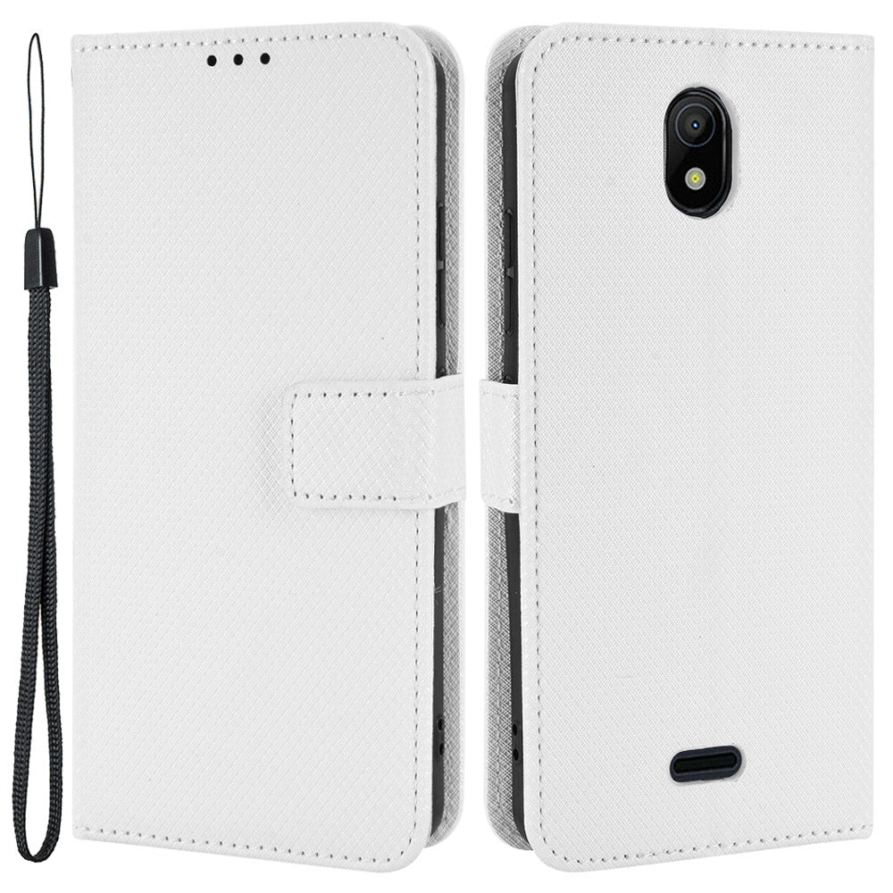 For Nokia C100 4G Diamond Texture Stand Wallet Phone Case PU Leather + TPU Full Protection Cover