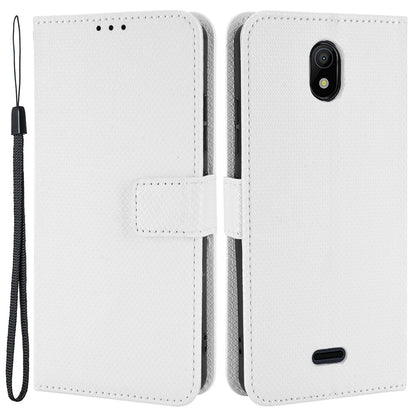 For Nokia C100 4G Diamond Texture Stand Wallet Phone Case PU Leather + TPU Full Protection Cover