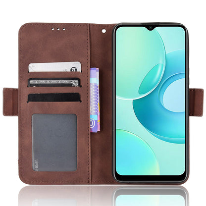 Multiple Card Slots Phone Case for Wiko T10 4G, Double Magnetic Clasp PU Leather Stand Wallet Protective Cover