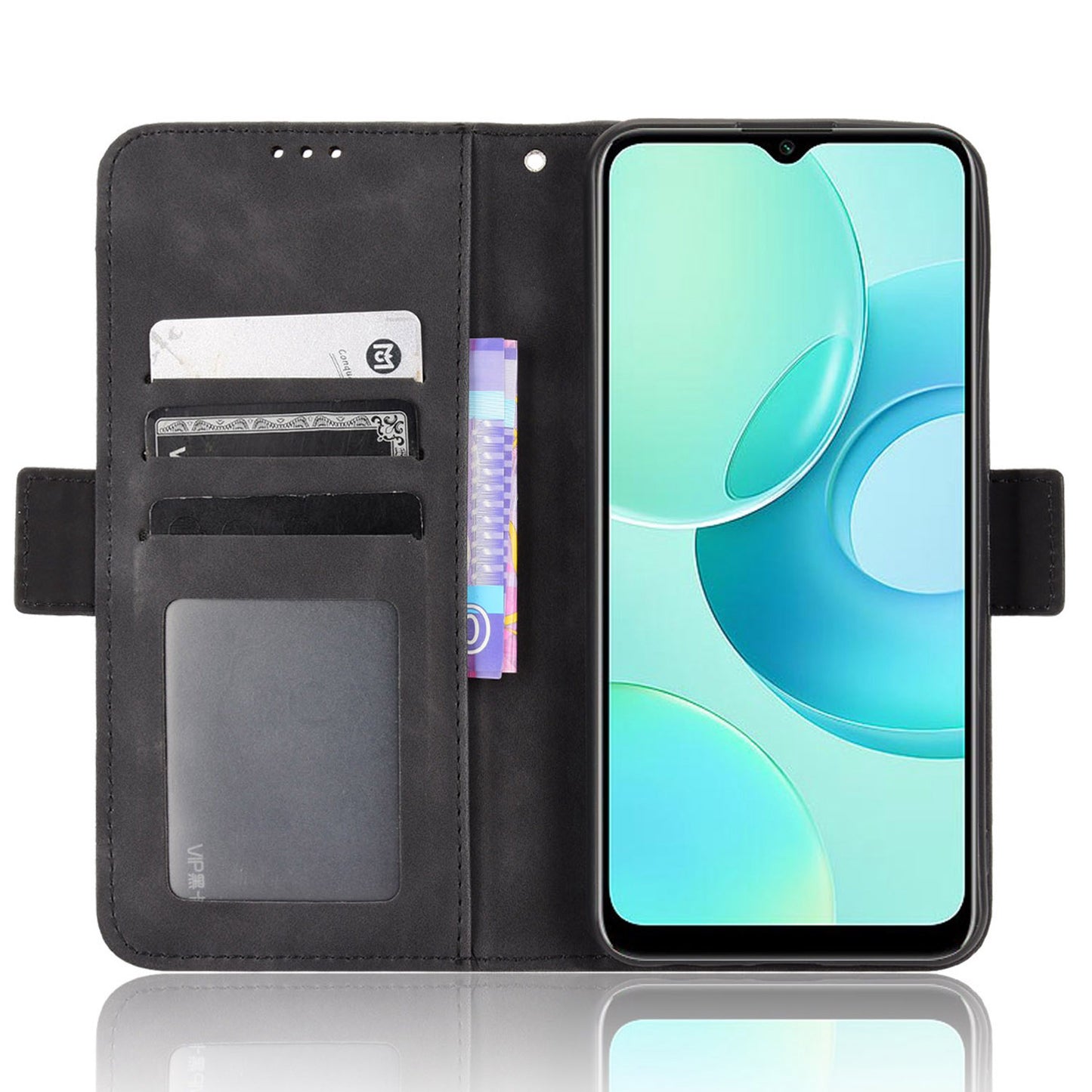 Multiple Card Slots Phone Case for Wiko T10 4G, Double Magnetic Clasp PU Leather Stand Wallet Protective Cover