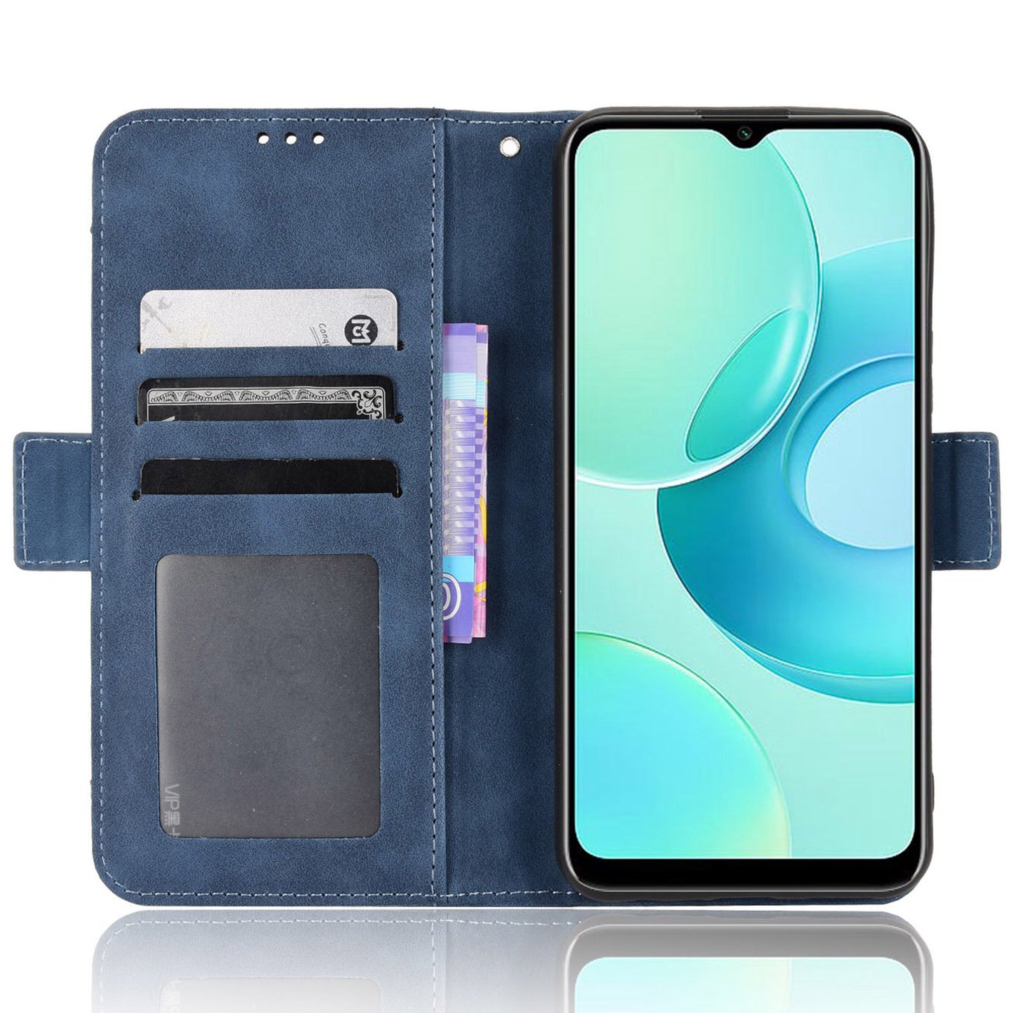 Multiple Card Slots Phone Case for Wiko T10 4G, Double Magnetic Clasp PU Leather Stand Wallet Protective Cover