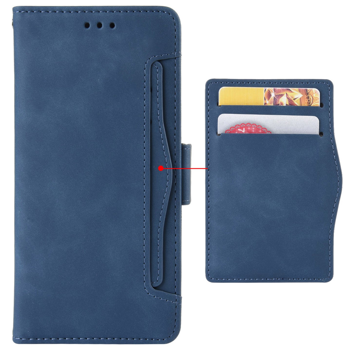 Multiple Card Slots Phone Case for Wiko T10 4G, Double Magnetic Clasp PU Leather Stand Wallet Protective Cover