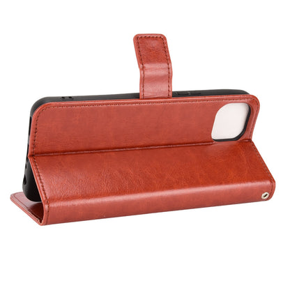 For Wiko T10 4G Phone Stand Wallet Case Crazy Horse Texture PU Leather Cover Protective Shell