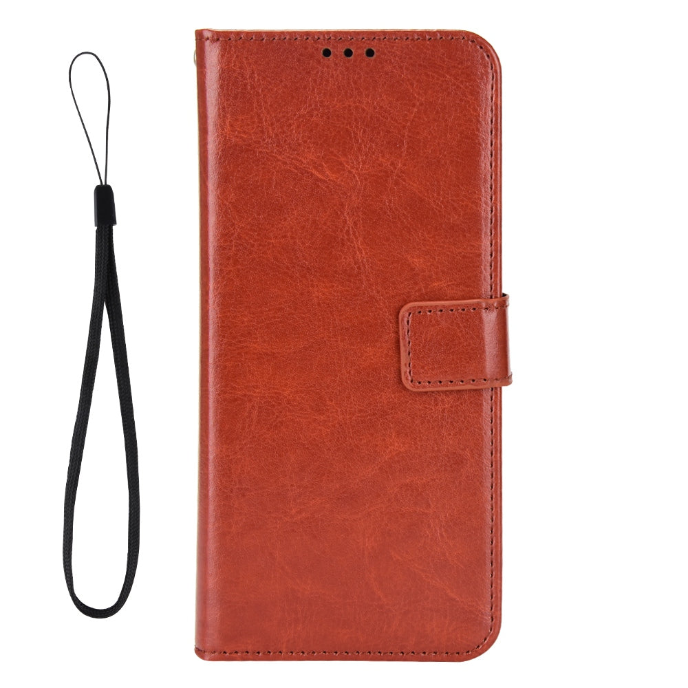 For Wiko T10 4G Phone Stand Wallet Case Crazy Horse Texture PU Leather Cover Protective Shell