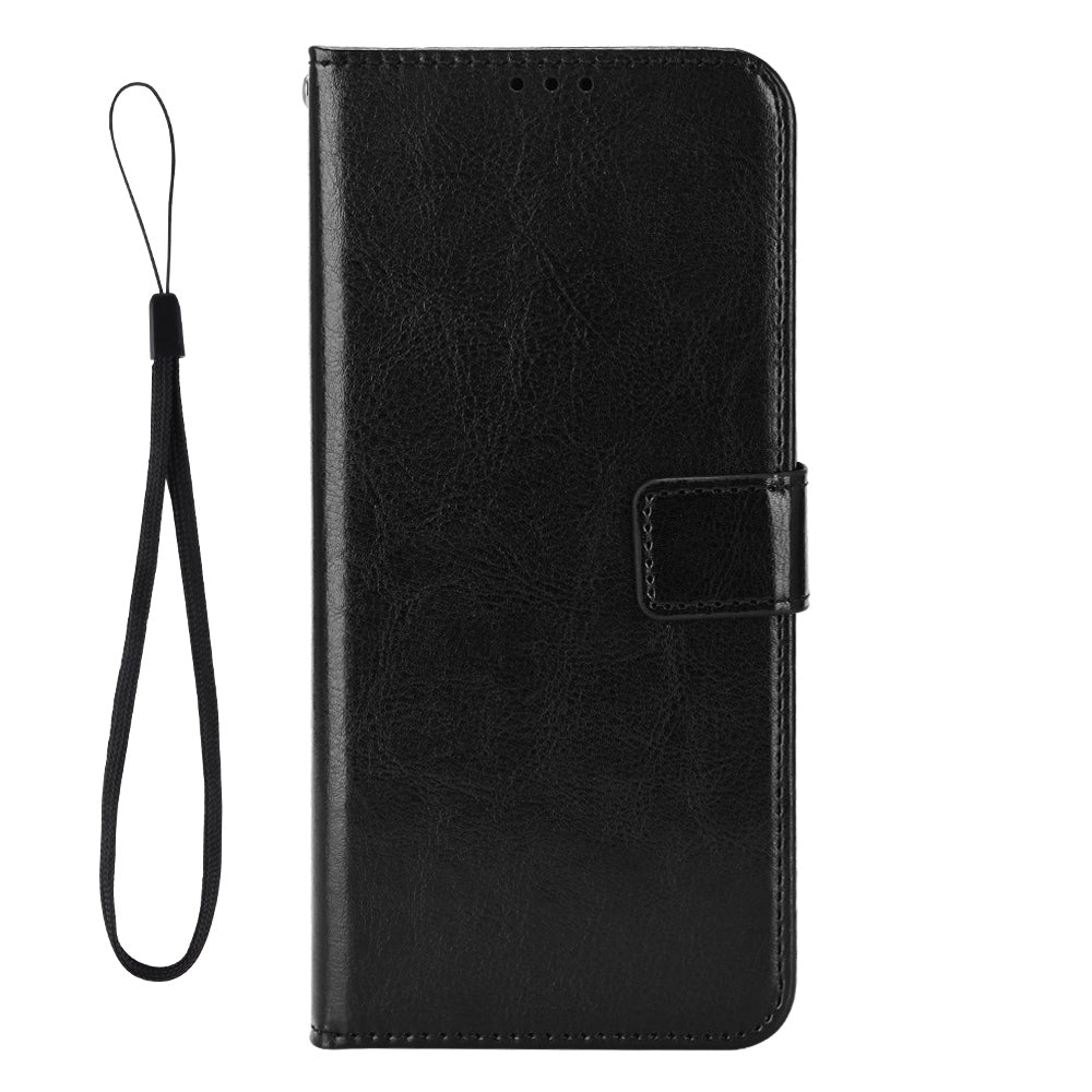 For Wiko T10 4G Phone Stand Wallet Case Crazy Horse Texture PU Leather Cover Protective Shell