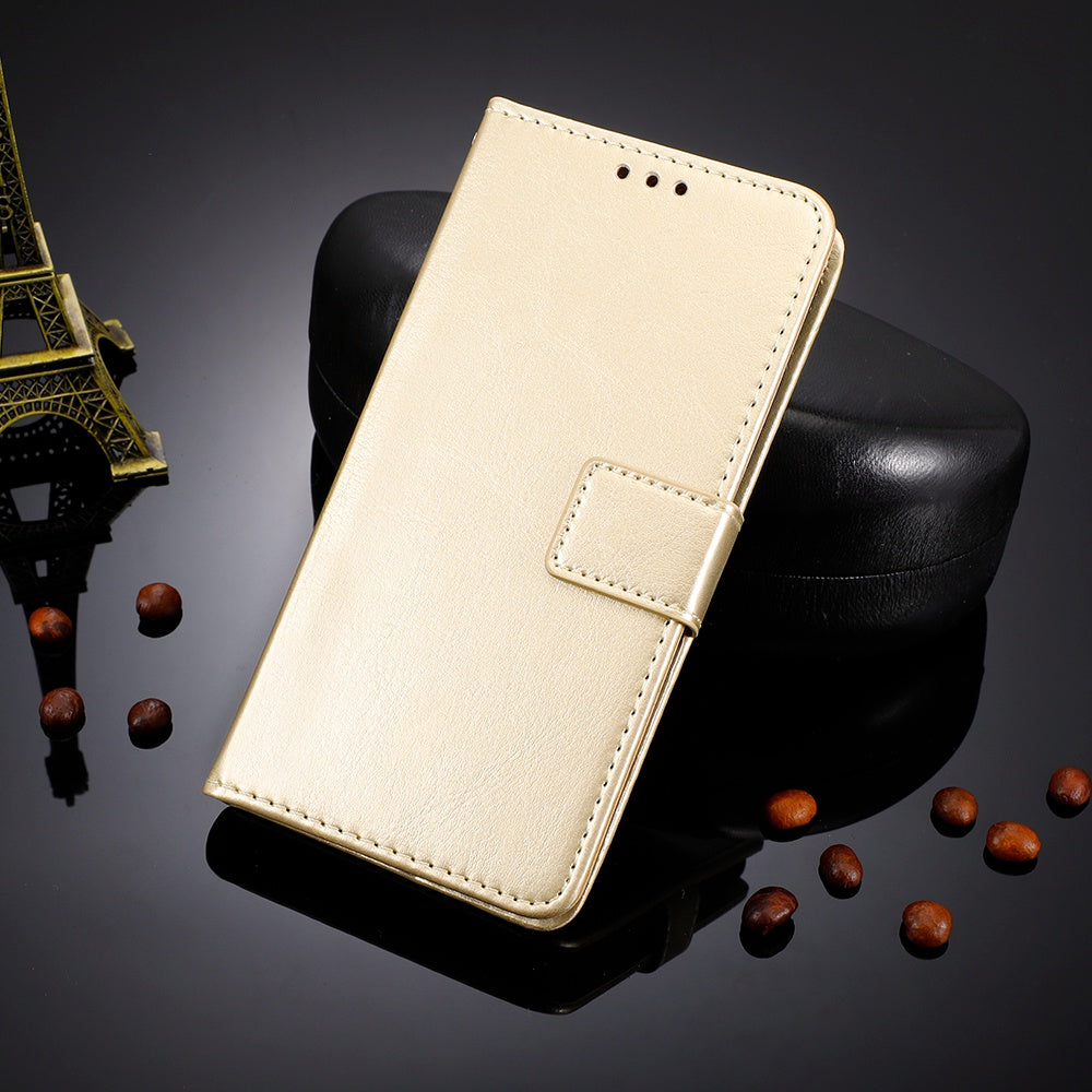 For Wiko T10 4G Phone Stand Wallet Case Crazy Horse Texture PU Leather Cover Protective Shell