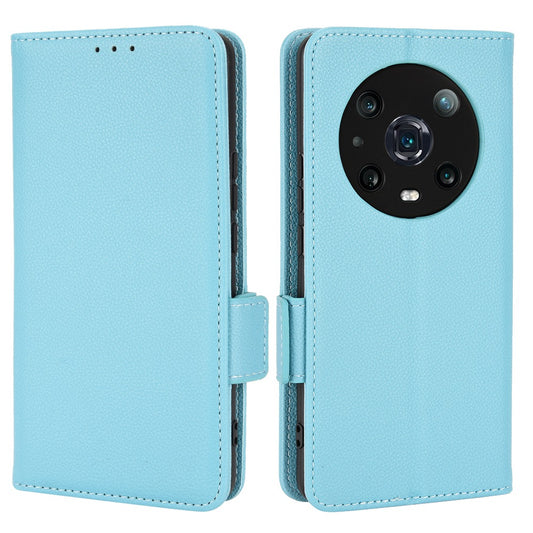 For Honor Magic4 Pro 5G Magnetic Closure Litchi Texture PU Leather Phone Case Stand Wallet Anti-scratch Phone Cover