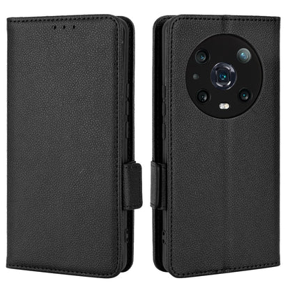 For Honor Magic4 Pro 5G Magnetic Closure Litchi Texture PU Leather Phone Case Stand Wallet Anti-scratch Phone Cover