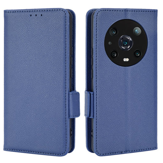 For Honor Magic4 Pro 5G Magnetic Closure Litchi Texture PU Leather Phone Case Stand Wallet Anti-scratch Phone Cover