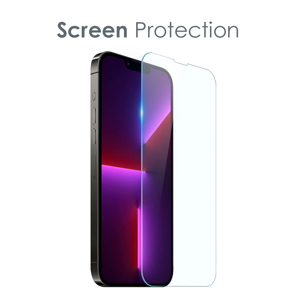 NORTHJO For iPhone 13 Pro 6.1 inch Transparent TPU Phone Case with 9H Tempered Glass Rear Lens Cover Screen Protector