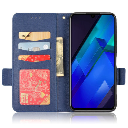 For Infinix Note 12 4G X663, X663C, X663D PU Leather Litchi Texture Phone Case Stand Function Dual Magnetic Clasp Flip Wallet Cover