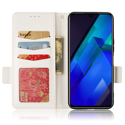 For Infinix Note 12 4G X663, X663C, X663D PU Leather Litchi Texture Phone Case Stand Function Dual Magnetic Clasp Flip Wallet Cover