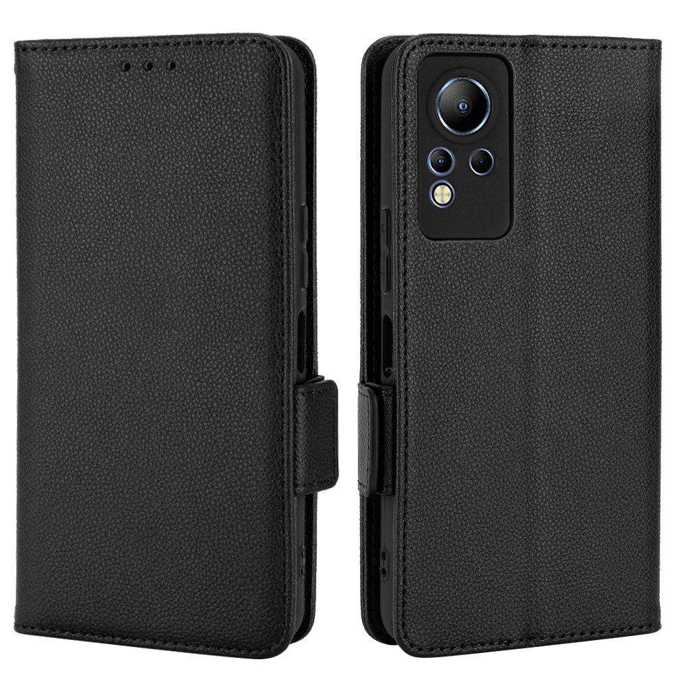 For Infinix Note 12 4G X663, X663C, X663D PU Leather Litchi Texture Phone Case Stand Function Dual Magnetic Clasp Flip Wallet Cover