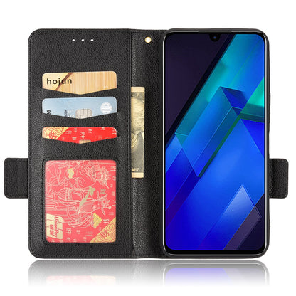 For Infinix Note 12 4G X663, X663C, X663D PU Leather Litchi Texture Phone Case Stand Function Dual Magnetic Clasp Flip Wallet Cover
