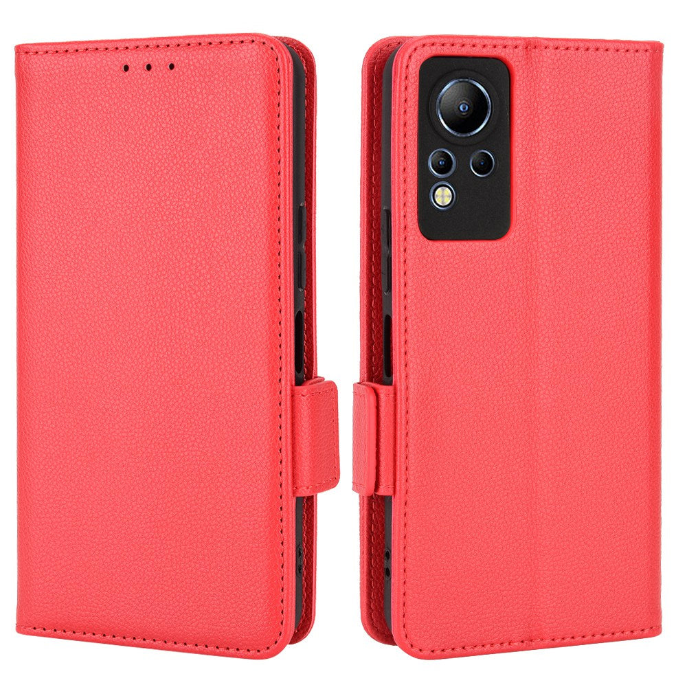 For Infinix Note 12 4G X663, X663C, X663D PU Leather Litchi Texture Phone Case Stand Function Dual Magnetic Clasp Flip Wallet Cover