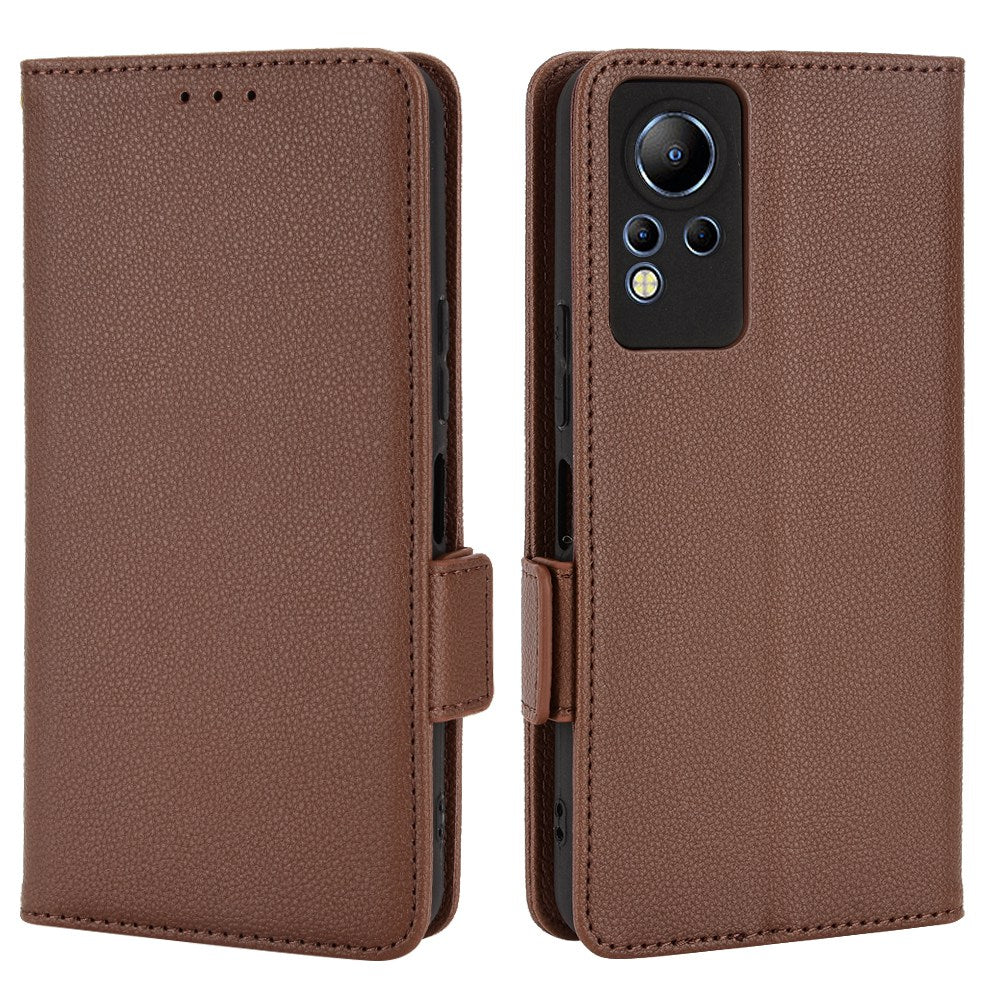 For Infinix Note 12 4G X663, X663C, X663D PU Leather Litchi Texture Phone Case Stand Function Dual Magnetic Clasp Flip Wallet Cover