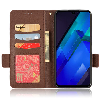 For Infinix Note 12 4G X663, X663C, X663D PU Leather Litchi Texture Phone Case Stand Function Dual Magnetic Clasp Flip Wallet Cover