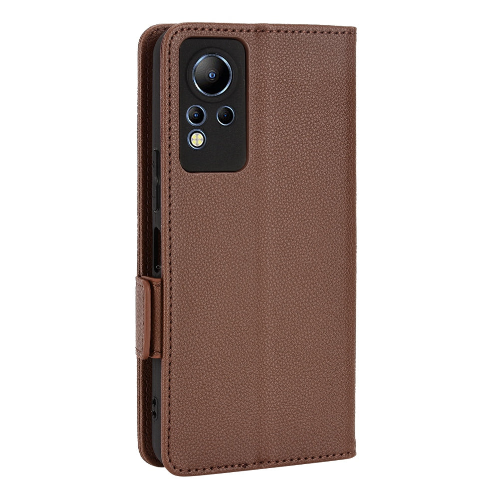 For Infinix Note 12 4G X663, X663C, X663D PU Leather Litchi Texture Phone Case Stand Function Dual Magnetic Clasp Flip Wallet Cover